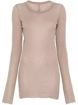 Rick Owens футболка в рубчик, нейтральный
