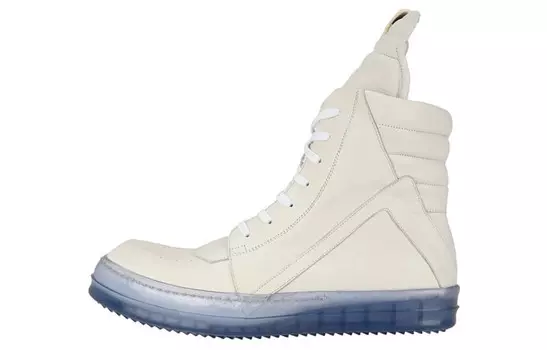 RICK OWENS Geobasket High Chalk White Blue Transparent