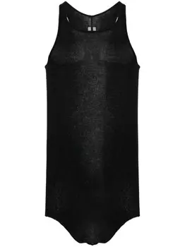 Rick Owens хлопковая майка с отделкой швами, черный