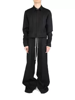 Rick Owens хлопковая рубашка, черный