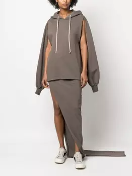 Rick Owens худи Cape Sleeve Jumbo, серый