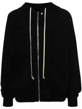 Rick Owens худи из органического хлопка на молнии, черный