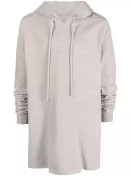 Rick Owens худи из органического хлопка с кулиской, нейтральный цвет