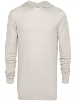 Rick Owens худи из вирджинской шерсти тонкой вязки, серый