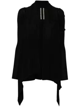 Rick Owens кардиган с запахом в рубчик, черный