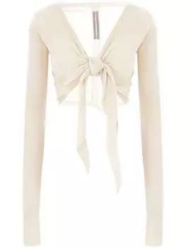 Rick Owens кардиган с завязками, нейтральный