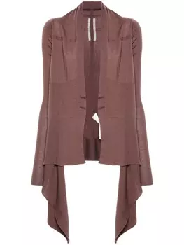 Rick Owens кардиган средней длины с запахом, коричневый