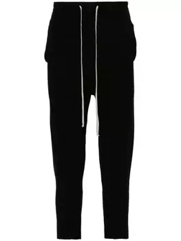 Rick Owens кашемировые спортивные брюки с низким шаговым швом, черный