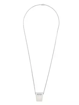 Rick Owens колье Dog Tag, серебряный