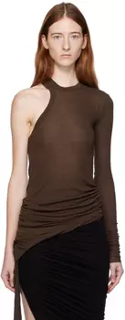 Rick Owens Коричневая футболка с длинными рукавами и бананами