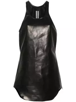 Rick Owens кожаный топ без рукавов, черный