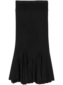 Rick Owens креповая юбка миди, черный