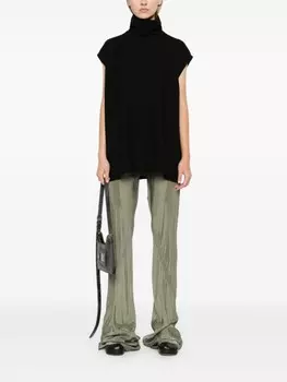 Rick Owens креповый топ с высоким воротом, черный