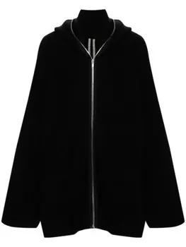 Rick Owens куртка с капюшоном и приспущенными плечами, черный