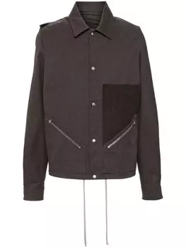 Rick Owens куртка Tour Snap Front, коричневый