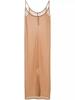 Rick Owens Lilies полупрозрачное платье миди, коричневый