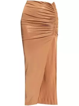 Rick Owens Lilies юбка макси Svita со сборками, коричневый