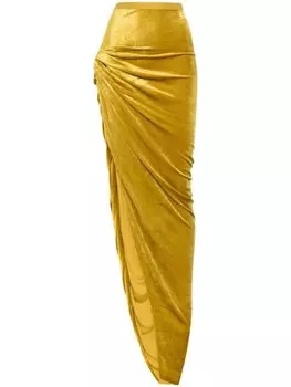 Rick Owens Lilies юбка макси Twist Edfu, желтый