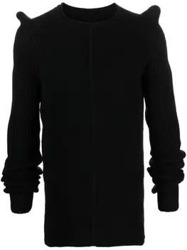 Rick Owens Luxor 3D-detail cashmere jumper, черный