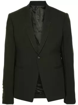 Rick Owens однобортный блейзер, зеленый