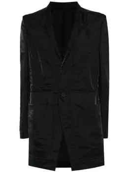 Rick Owens однобортный пиджак из смесового шелка, черный