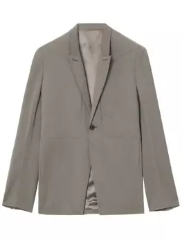 Rick Owens однобортный пиджак из вирджинской шерсти, серый