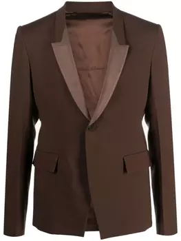 Rick Owens однобортный пиджак из вирджинской шерсти, коричневый
