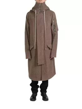Rick Owens пальто Мегапарка, коричневый