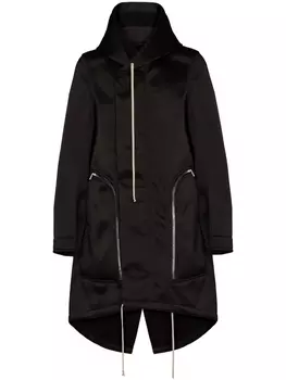 Rick Owens пальто оверсайз Bauhaus Fishtail, черный