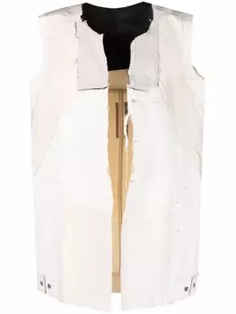 Rick Owens пальто с эффектом потертости, белый