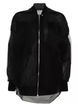 Rick Owens пальто с тюлем, черный