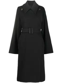 Rick Owens пальто в стиле милитари с поясом, черный