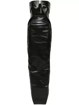 Rick Owens платье из денима с покрытием Prong, черный