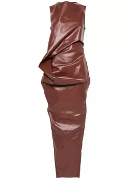 Rick Owens платье макси, коричневый