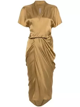 Rick Owens платье миди с запахом, золотистый