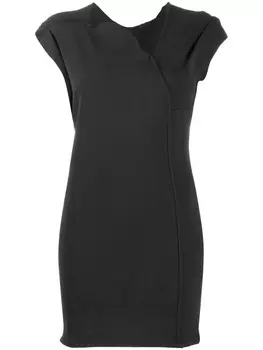 Rick Owens платье с асимметричной воротником, черный