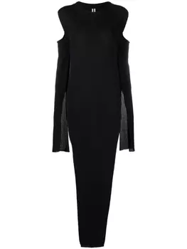 Rick Owens платье с рукавами кап, черный