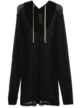 Rick Owens полупрозрачное худи, черный