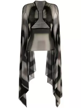 Rick Owens полупрозрачный топ с драпировкой, черный
