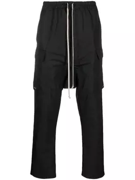 Rick Owens прямые брюки с низким шаговым швом, черный