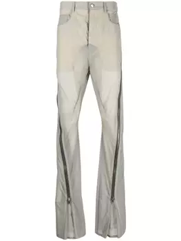 Rick Owens прямые джинсы с молнией, нейтральный цвет