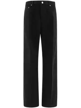 Rick Owens прямые хлопковые брюки, черный