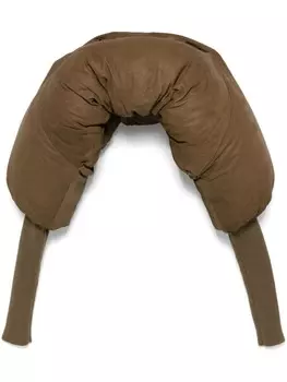 Rick Owens пуховик Duvetina Shroud, коричневый