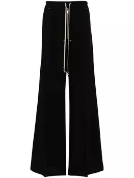 Rick Owens расклешенные креповые брюки, черный