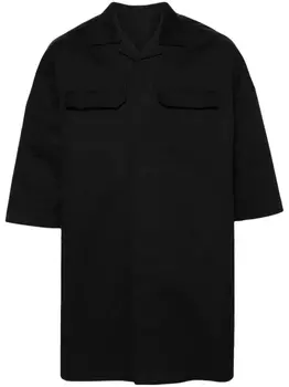 Rick Owens рубашка оверсайз с короткими рукавами, черный