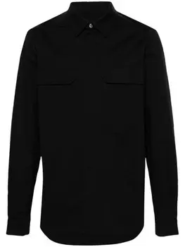 Rick Owens рубашка с клапанами и карманами, черный