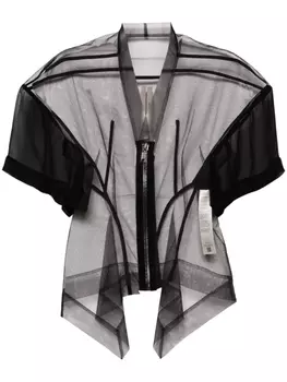 Rick Owens сетчатая куртка с асимметричным подолом, черный