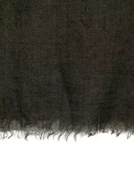 Rick Owens шарф Follo с бахромой, зеленый