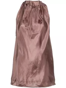 Rick Owens шелковая блузка Bag со сборками, розовый