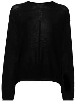 Rick Owens шерстяной джемпер с декоративными швами, черный